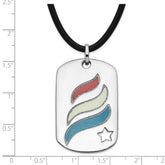 Sophia Jewelers Sterling Silver Enamel Dog Tag Necklace Gift Ready
